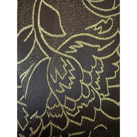 Terramina Brown Material Gold Metallic Embroidery Floral Pattern Envelope Purse - Picture 7 of 9